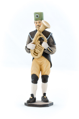 Bergmusikant mit Flügelhorn, 12 cm in color, Kunstgewerbeartikel - kein Kinderspielzeug