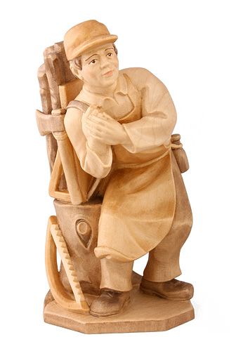 Waldmann, Höhe 8 cm gebeizt,  Holzfigur, Kunstgewerbeartikel - kein Kinderspielzeug